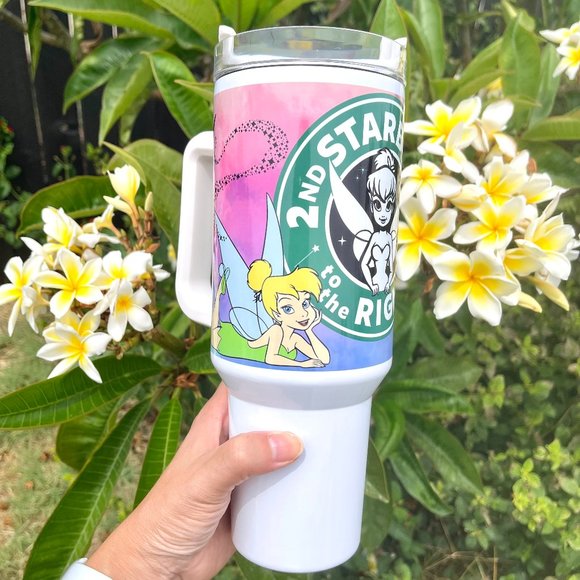 Disney Tinkerbell 40 oz Tumbler/Water bottle/Mug with hand carry handle.… - Picture 2 of 7